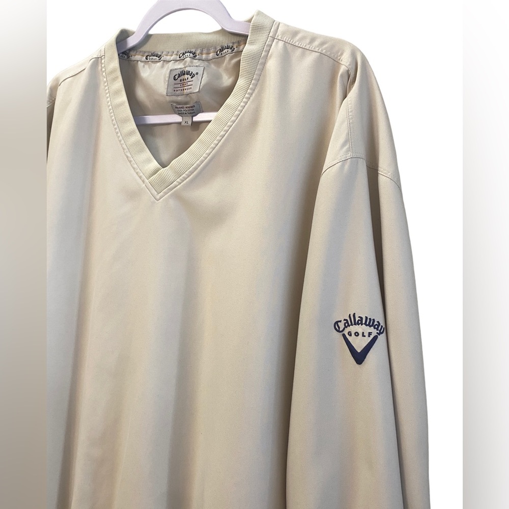 Callaway Golf Sport Outerwear Mens Beige V-Neck Pullover Size X-LARGE